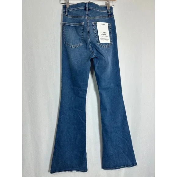 NWT - FRAME Le High Flare Jeans Mermaid Blue High Rise Flare Leg LHF630 Size 26 - Picture 5 of 9